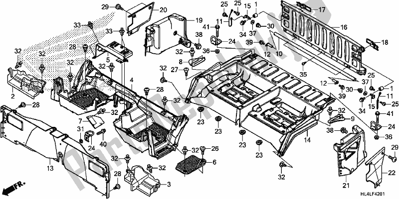 Tutte le parti per il Bed Plate/rear Gate del Honda SXS 1000M5D Pioneer 1000 5 Seat 2020