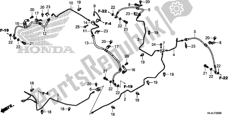 Tutte le parti per il Tubo Del Freno del Honda SXS 1000M5D Pioneer 1000 5 Seat 2020