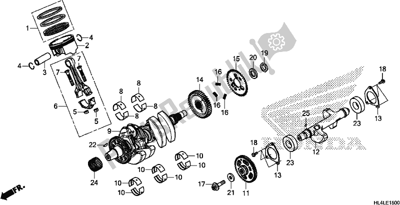 Tutte le parti per il Albero Motore / Pistone del Honda SXS 1000M5D Pioneer 1000 5 Seat 2020