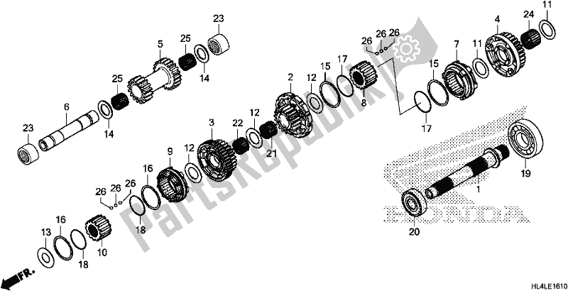 Tutte le parti per il Final Drive Shaft del Honda SXS 1000M5D Pioneer 1000 5 Seat 2020