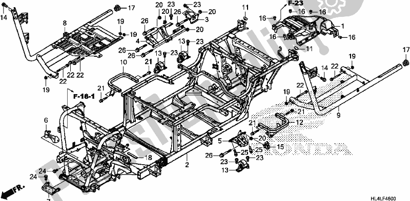 Tutte le parti per il Corpo Del Telaio del Honda SXS 1000M5D Pioneer 1000 5 Seat 2020