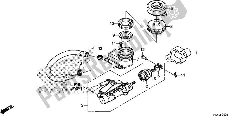 Todas as partes de Cilindro Mestre Do Freio Dianteiro do Honda SXS 1000M5D Pioneer 1000 5 Seat 2020