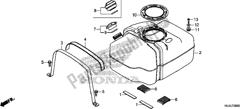 All parts for the Fuel Tank of the Honda SXS 1000M5D Pioneer 1000 5 Seat 2020