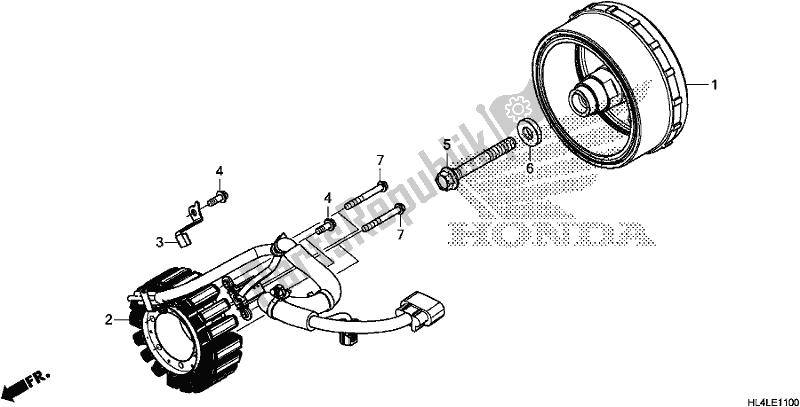 All parts for the Generator of the Honda SXS 1000M5D Pioneer 1000 5 Seat 2020