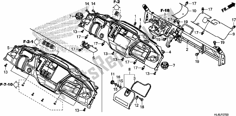 Tutte le parti per il Pannello Degli Strumenti del Honda SXS 1000M5D Pioneer 1000 5 Seat 2020