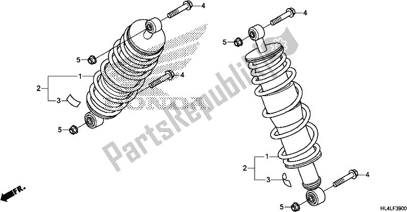 All parts for the Rear Cushion of the Honda SXS 1000M5D Pioneer 1000 5 Seat 2020