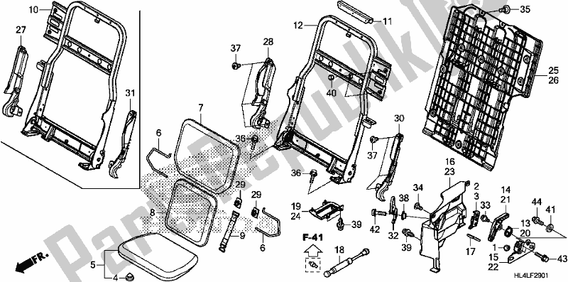 Tutte le parti per il Sedile Posteriore del Honda SXS 1000M5D Pioneer 1000 5 Seat 2020