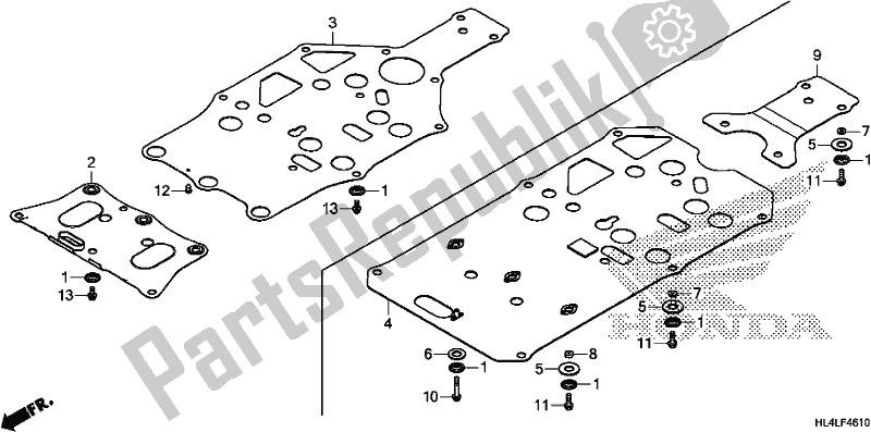 Todas las partes para Placa De Deslizamiento de Honda SXS 1000M5D Pioneer 1000 5 Seat 2020