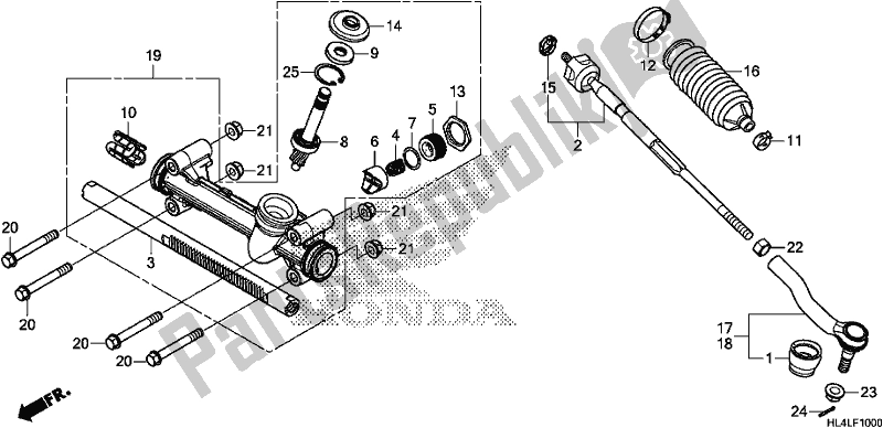 Tutte le parti per il Steering Gear Box/tie Rod del Honda SXS 1000M5D Pioneer 1000 5 Seat 2020