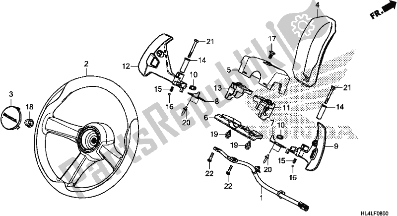 Tutte le parti per il Steering Wheel del Honda SXS 1000M5D Pioneer 1000 5 Seat 2020