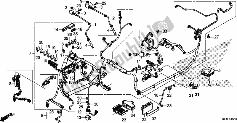 Alle onderdelen voor de Kabelboom van de Honda SXS 1000M5D Pioneer 1000 5 Seat 2020