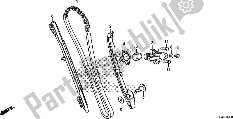 All parts for the Cam Chain/tensioner of the Honda SXS 1000M5L Pioneer 1000 5 Seat 2020