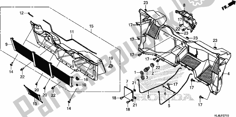 Todas las partes para Floor Cover de Honda SXS 1000M5L Pioneer 1000 5 Seat 2020