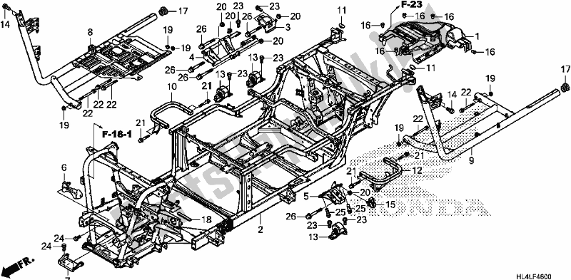 Toutes les pièces pour le Corps De Châssis du Honda SXS 1000M5L Pioneer 1000 5 Seat 2020