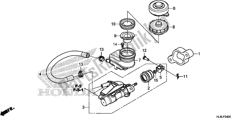 Todas las partes para Cilindro Maestro Del Freno Delantero de Honda SXS 1000M5L Pioneer 1000 5 Seat 2020