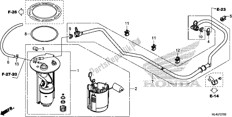 All parts for the Fuel Pump of the Honda SXS 1000M5L Pioneer 1000 5 Seat 2020