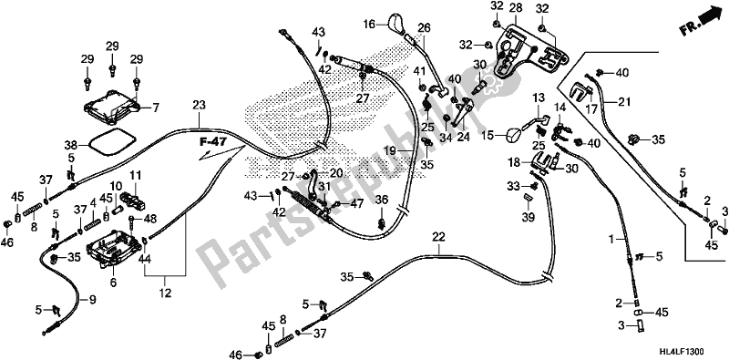 All parts for the Shift Lever/select Lever of the Honda SXS 1000M5L Pioneer 1000 5 Seat 2020