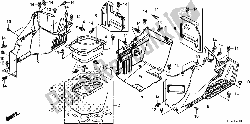 All parts for the Side Cover of the Honda SXS 1000M5L Pioneer 1000 5 Seat 2020