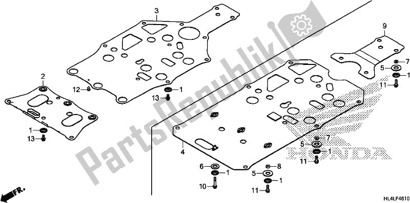 All parts for the Skid Plate of the Honda SXS 1000M5L Pioneer 1000 5 Seat 2020