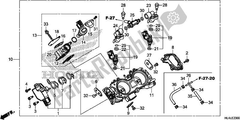 All parts for the Throttle Body of the Honda SXS 1000M5L Pioneer 1000 5 Seat 2020