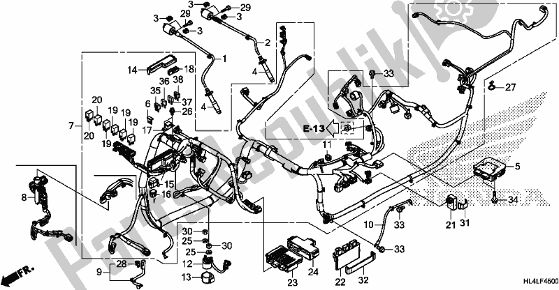 Tutte le parti per il Cablaggio del Honda SXS 1000M5L Pioneer 1000 5 Seat 2020