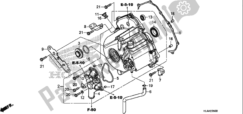 All parts for the A. C. Generator Cover of the Honda SXS 1000M5P Pioneer 1000 5 Seat 2017