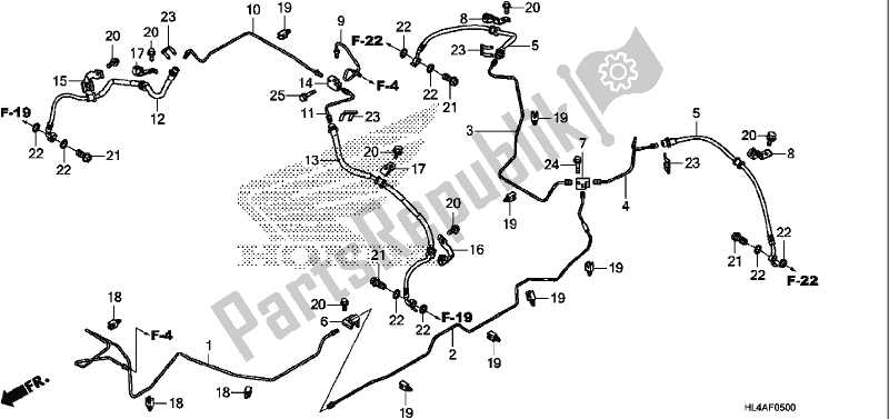 Alle onderdelen voor de Remleiding van de Honda SXS 1000M5P Pioneer 1000 5 Seat 2017