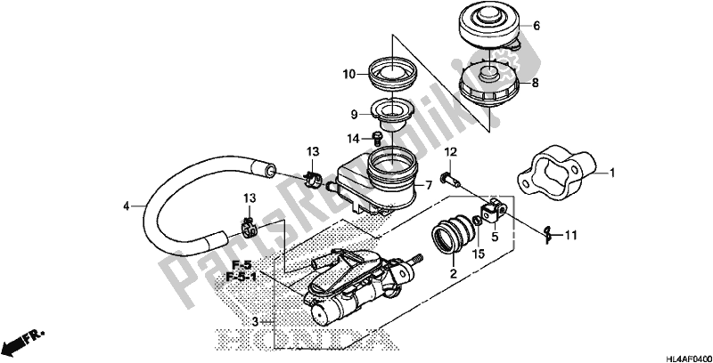 All parts for the Front Brake Master Cylinder of the Honda SXS 1000M5P Pioneer 1000 5 Seat 2017