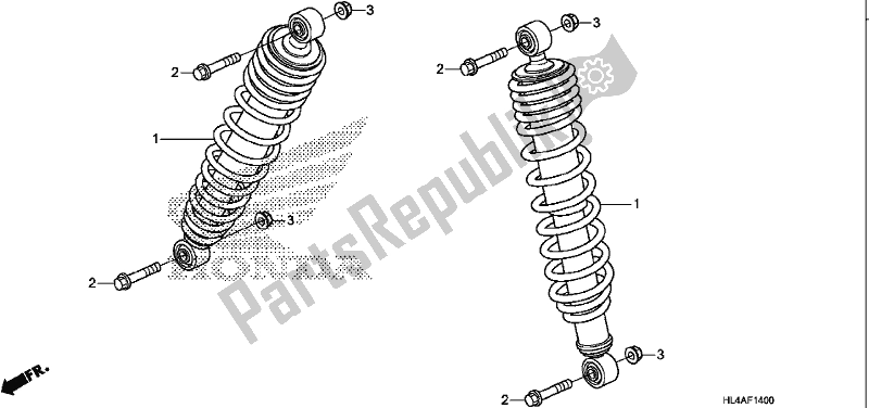 Alle onderdelen voor de Voorkussen van de Honda SXS 1000M5P Pioneer 1000 5 Seat 2017