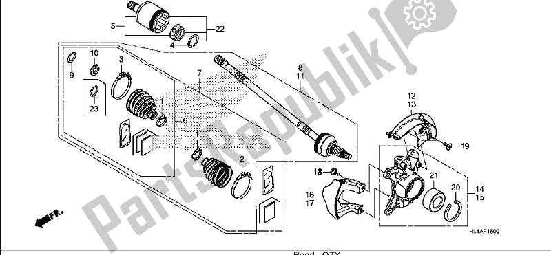 All parts for the Front Knuckle/front Driveshaft of the Honda SXS 1000M5P Pioneer 1000 5 Seat 2017