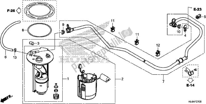 All parts for the Fuel Pump of the Honda SXS 1000M5P Pioneer 1000 5 Seat 2017