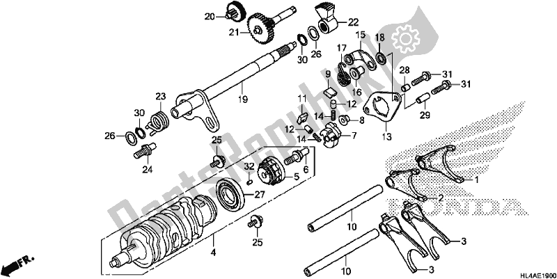 All parts for the Gearshift Fork (transmission) of the Honda SXS 1000M5P Pioneer 1000 5 Seat 2017