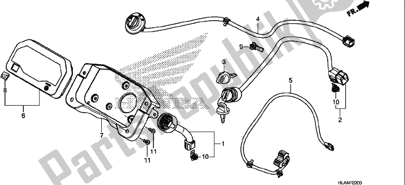 Todas as partes de Meter/switch do Honda SXS 1000M5P Pioneer 1000 5 Seat 2017