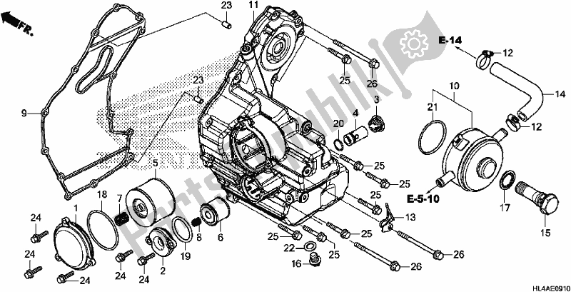 All parts for the Oil Cooler of the Honda SXS 1000M5P Pioneer 1000 5 Seat 2017