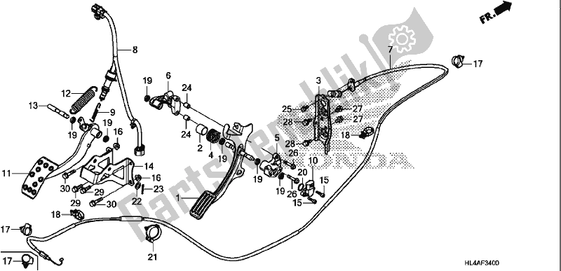 Tutte le parti per il Pedale del Honda SXS 1000M5P Pioneer 1000 5 Seat 2017