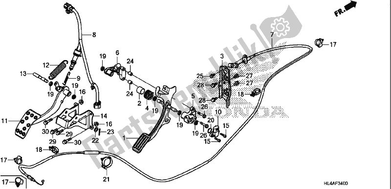 All parts for the Pedal of the Honda SXS 1000M5P Pioneer 1000 5 Seat 2017