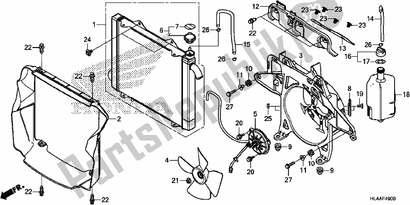 Todas las partes para Radiador de Honda SXS 1000M5P Pioneer 1000 5 Seat 2017