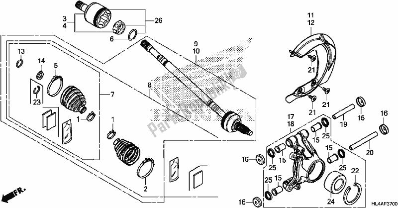 All parts for the Rear Knuckle/rear Driveshaft of the Honda SXS 1000M5P Pioneer 1000 5 Seat 2017