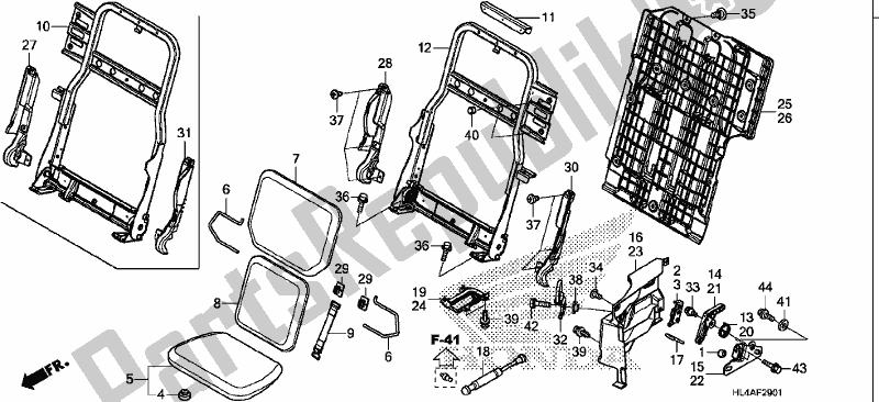 All parts for the Rear Seat of the Honda SXS 1000M5P Pioneer 1000 5 Seat 2017