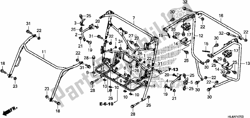 All parts for the Roll Bar of the Honda SXS 1000M5P Pioneer 1000 5 Seat 2017