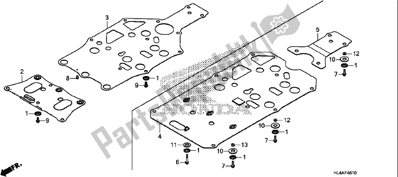 All parts for the Skid Plate of the Honda SXS 1000M5P Pioneer 1000 5 Seat 2017