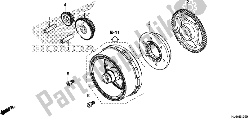 All parts for the Starting Clutch of the Honda SXS 1000M5P Pioneer 1000 5 Seat 2017