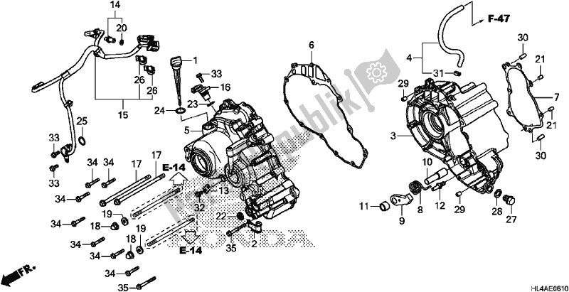 Alle onderdelen voor de Sub Transmission Case van de Honda SXS 1000M5P Pioneer 1000 5 Seat 2017