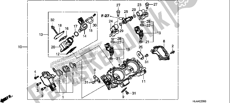 All parts for the Throttle Body of the Honda SXS 1000M5P Pioneer 1000 5 Seat 2017