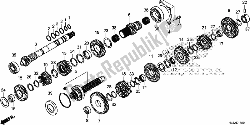 All parts for the Transmission of the Honda SXS 1000M5P Pioneer 1000 5 Seat 2017