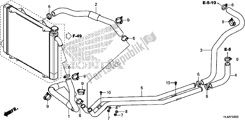 All parts for the Water Pipe/water Hose of the Honda SXS 1000M5P Pioneer 1000 5 Seat 2017