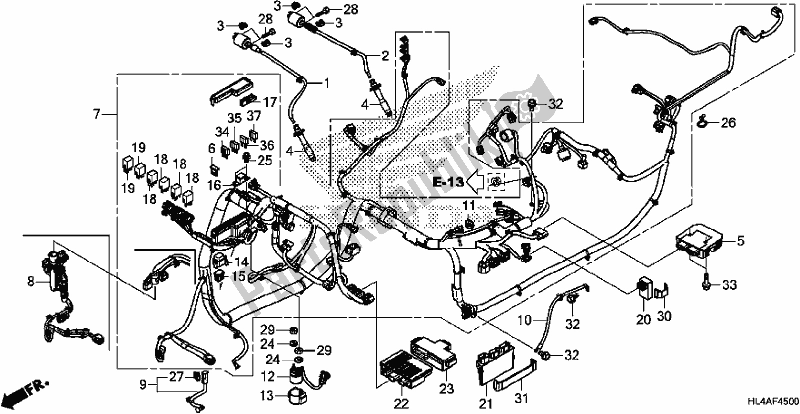 Todas as partes de Chicote De Fios do Honda SXS 1000M5P Pioneer 1000 5 Seat 2017