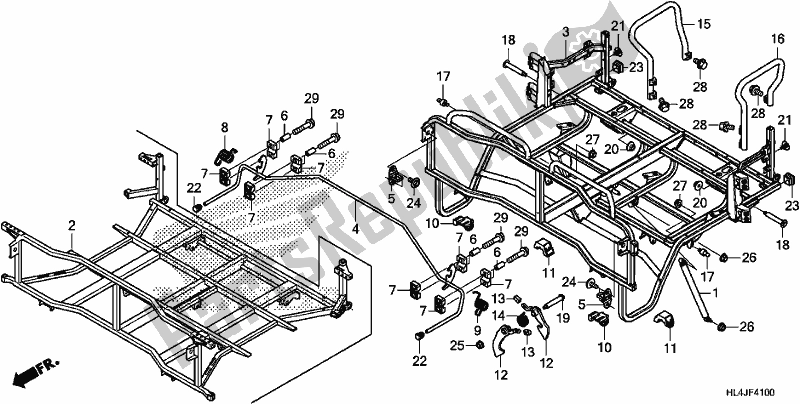 All parts for the Bed of the Honda SXS 1000M5P Pioneer 1000 5 Seat 2018