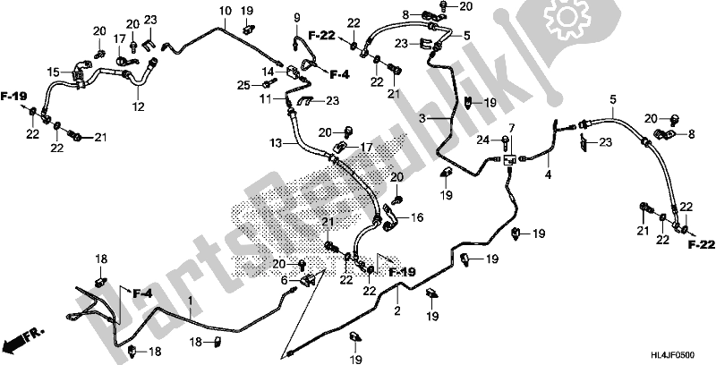 Todas las partes para Tubo De Freno de Honda SXS 1000M5P Pioneer 1000 5 Seat 2018