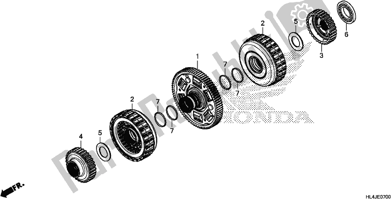 Todas as partes de Embreagem do Honda SXS 1000M5P Pioneer 1000 5 Seat 2018